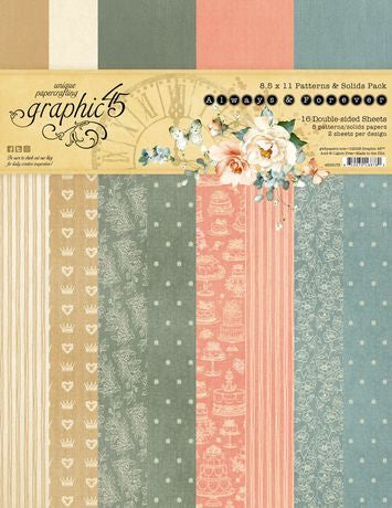 Graphic 45 Always & Forever 8.5” x 11” Patterns & Solids Pack